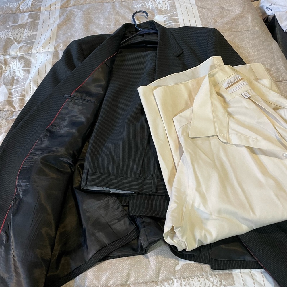 Men's Black Suit with Cream Shirt